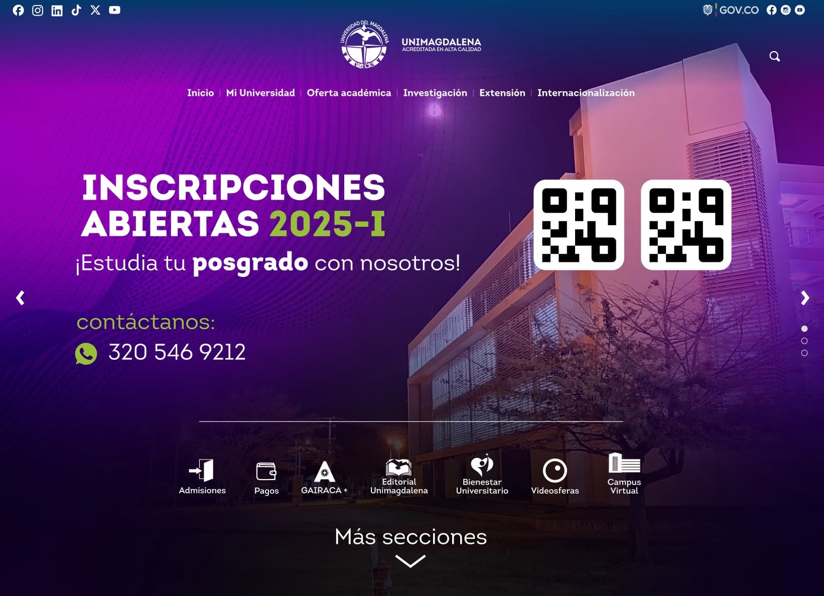 diseño portal institucional Unimagdalena